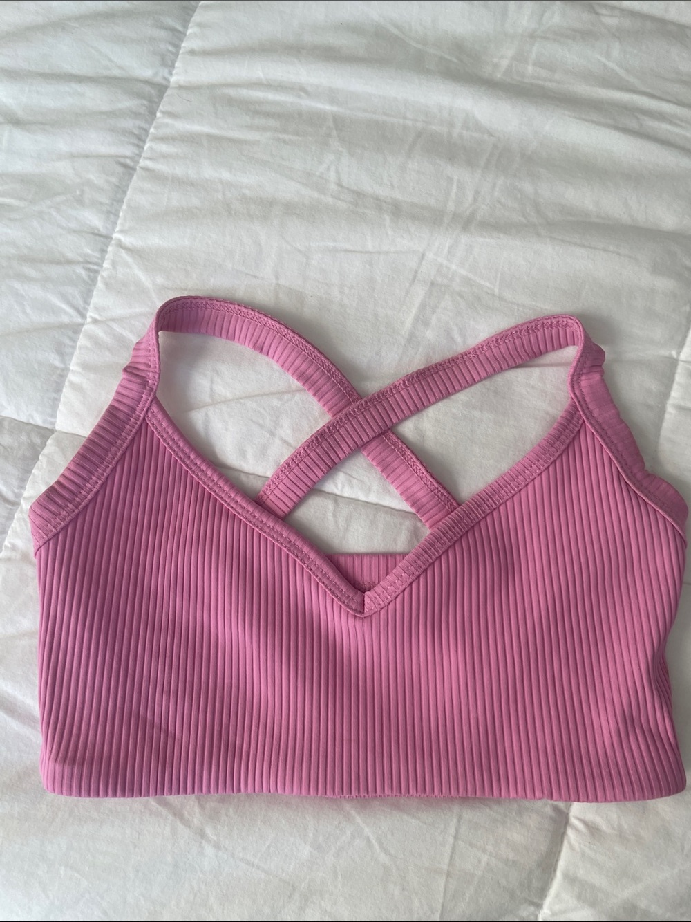 Year of Ours Ribbed Crossback Bralette - Pink